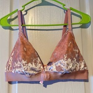 Victoria's Secret PINK Crushed Velvet Bralette - Dusty Rose - Size XL